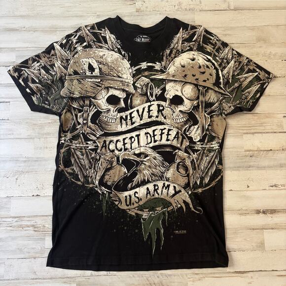 U.S Army Never Accept Defeat 7.62 Design L Men 2009 Graphic T-shirt - Picture 1 of 3